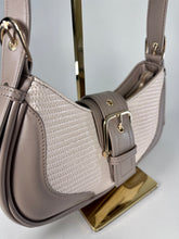 Load image into Gallery viewer, ‘Cortnie’ Tan Textured Faux Leather Buckle Bag
