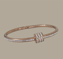 Load image into Gallery viewer, Diamond Studded Cylinder Bracelet (2 colors)
