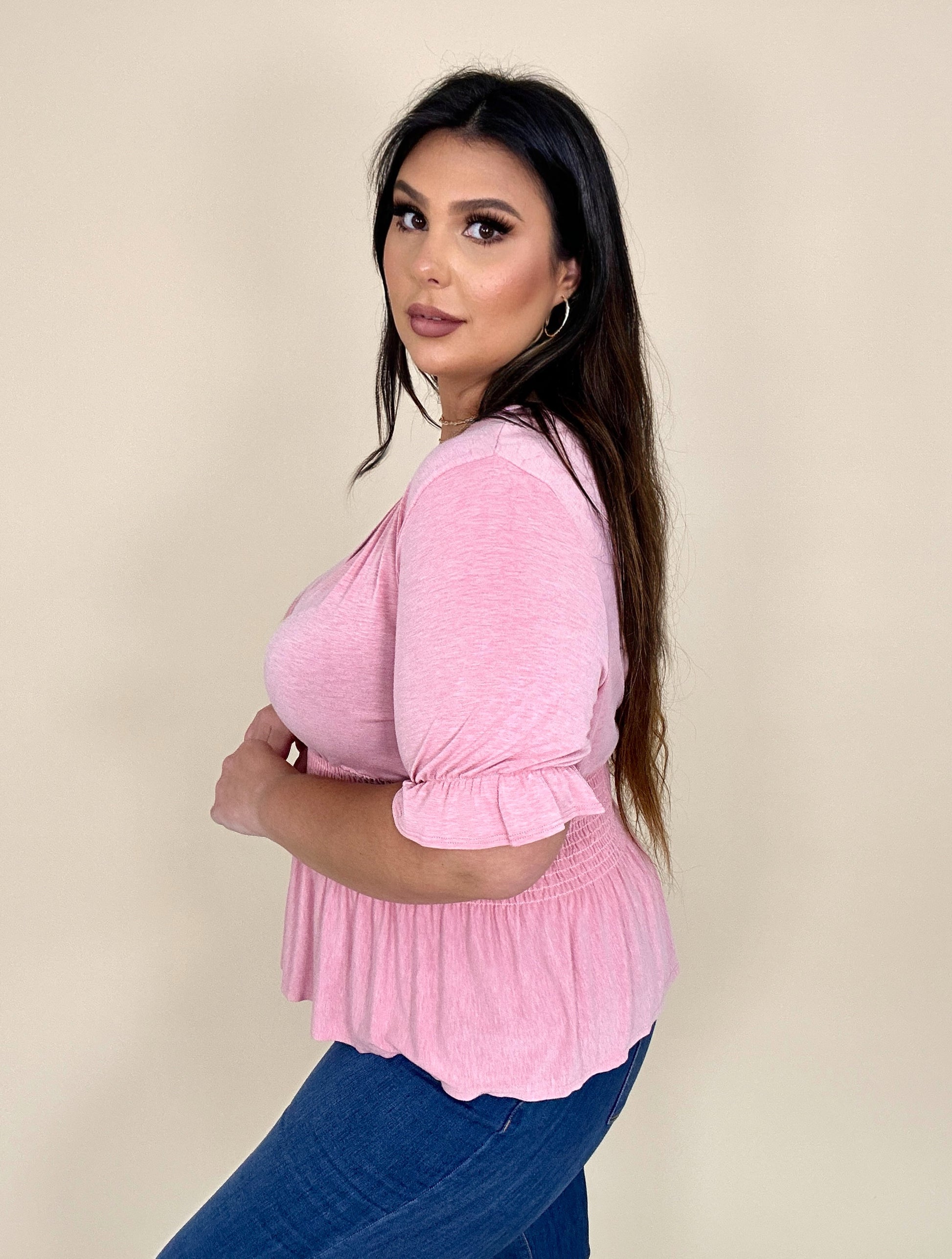 Pink Peplum Top
