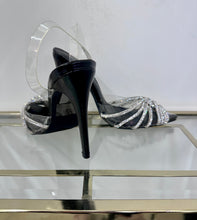 Load image into Gallery viewer, Rhinestoned Clear Heels
