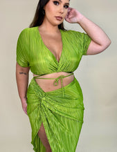 Load image into Gallery viewer, Green Textured Skirt Set
