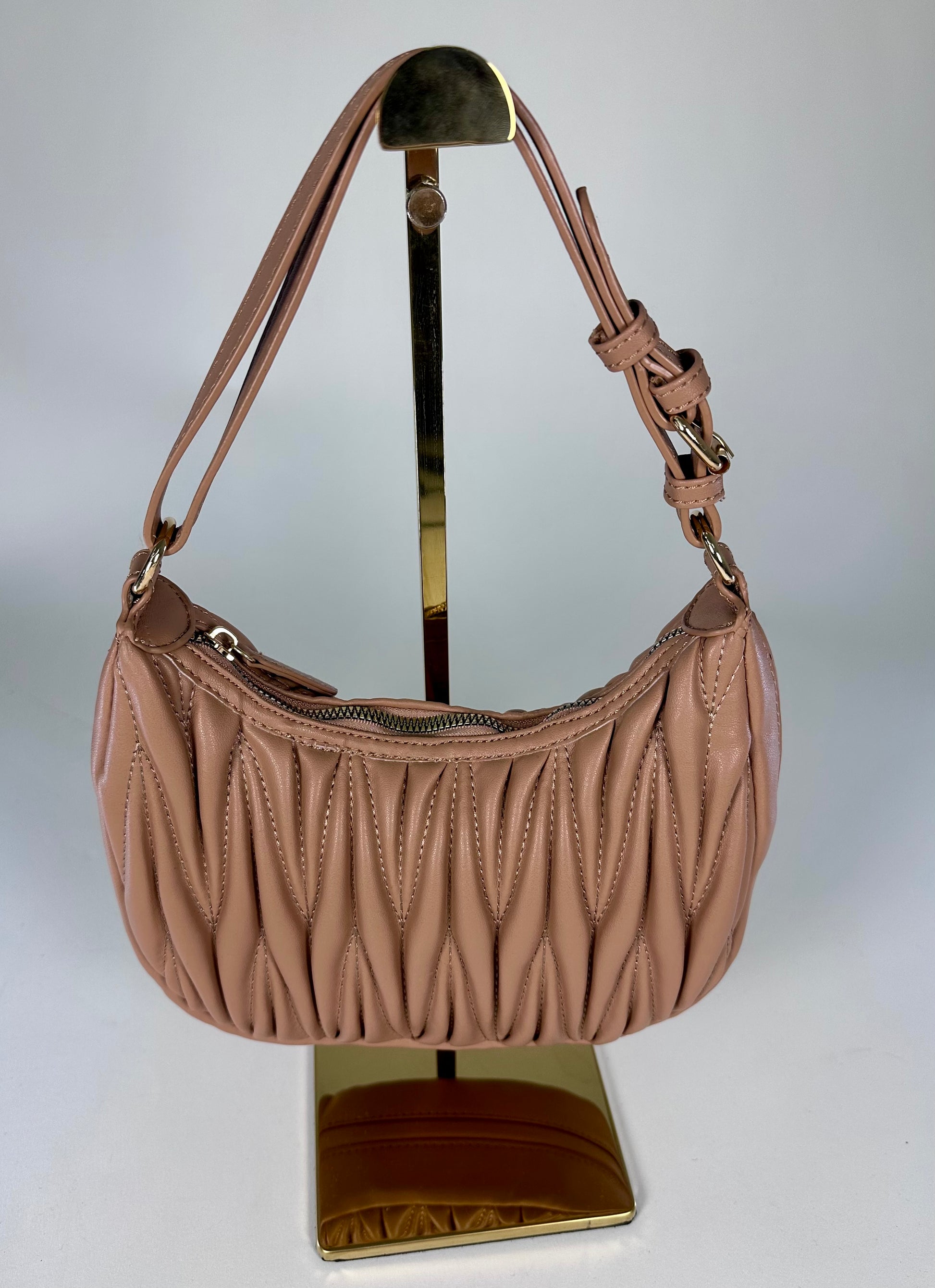‘Nikki’ Crescent Shaped Textured Bag (2 colors)