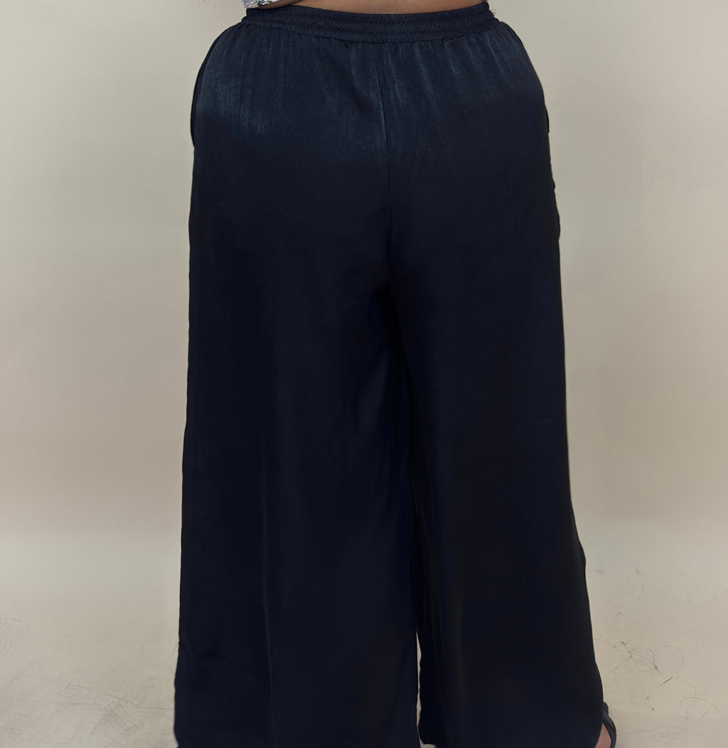 Silky Sheen Wide Leg Pants