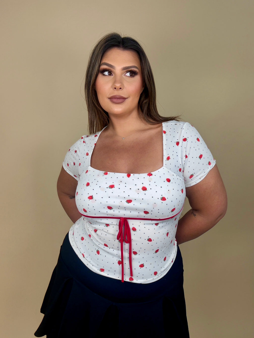 Square Neck Strawberry Top (2 colors)