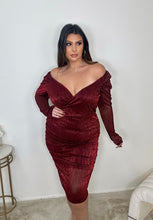 Load image into Gallery viewer, Shiny Red Holiday Dress
