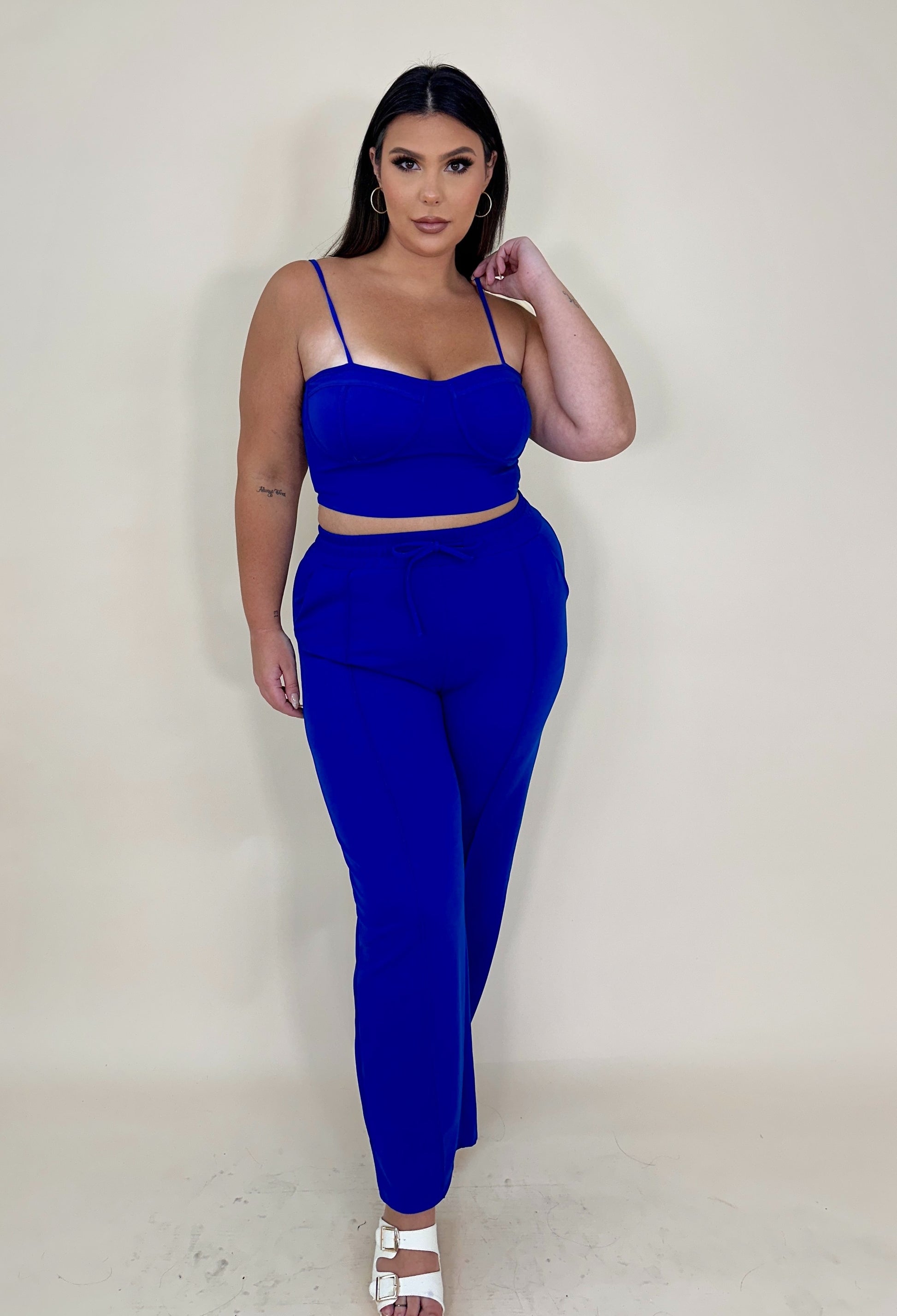 Cropped Tank & Pants Set (2 colors)