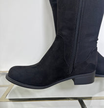 Load image into Gallery viewer, Mid Calf Faux Suede Stretch Boots
