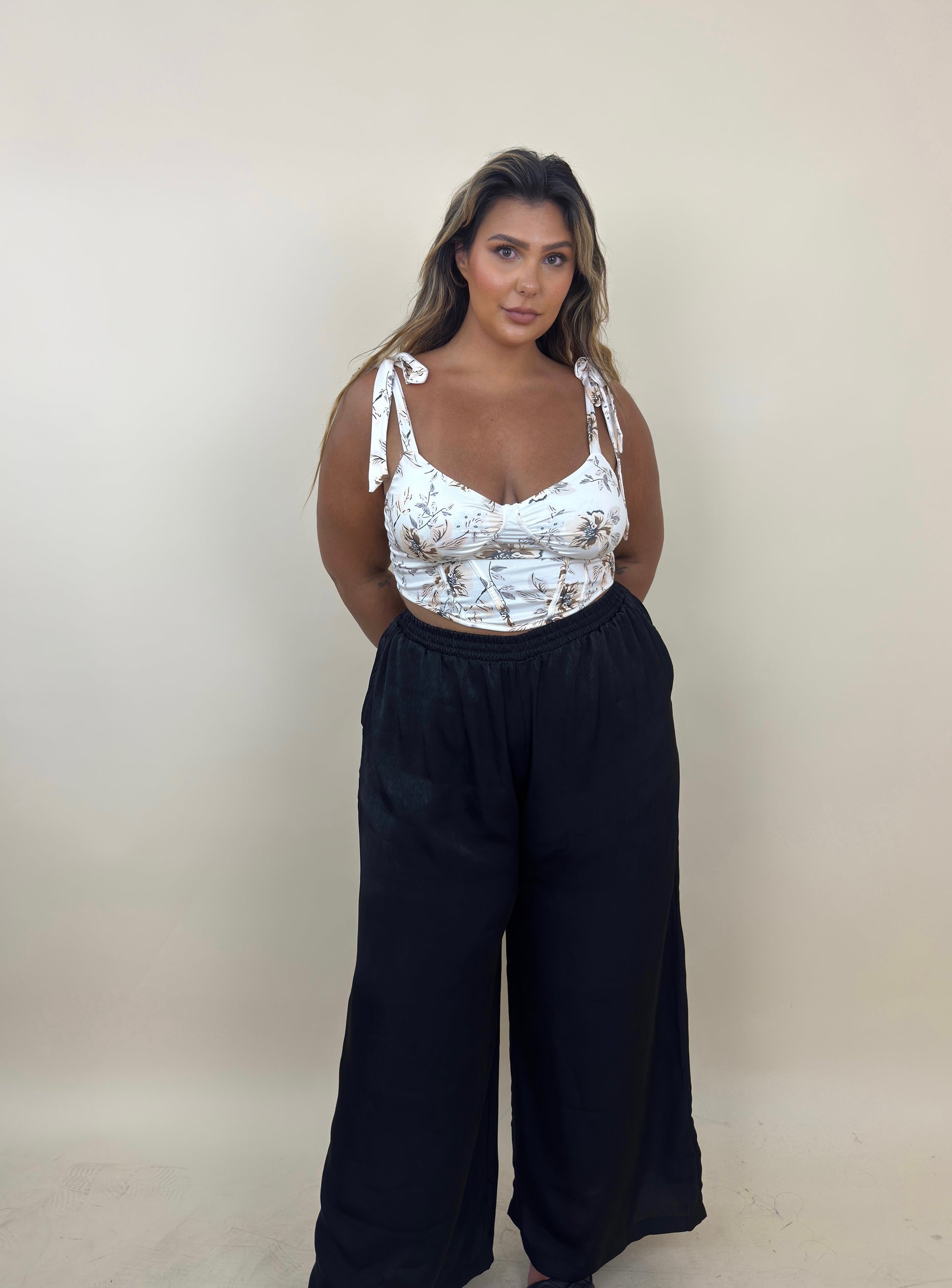 Silky Sheen Wide Leg Pants