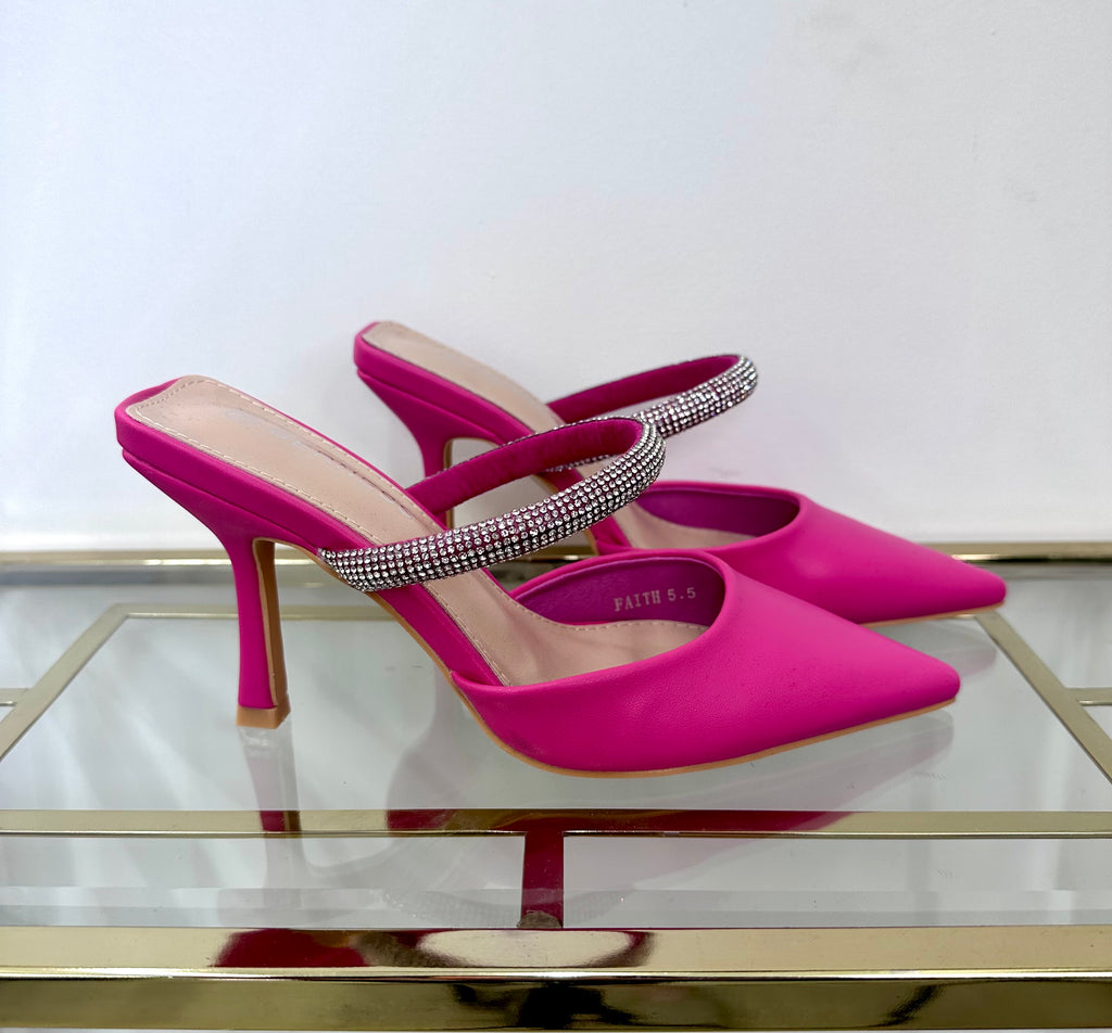 Bling Strap Pointed Heels (2 colors)