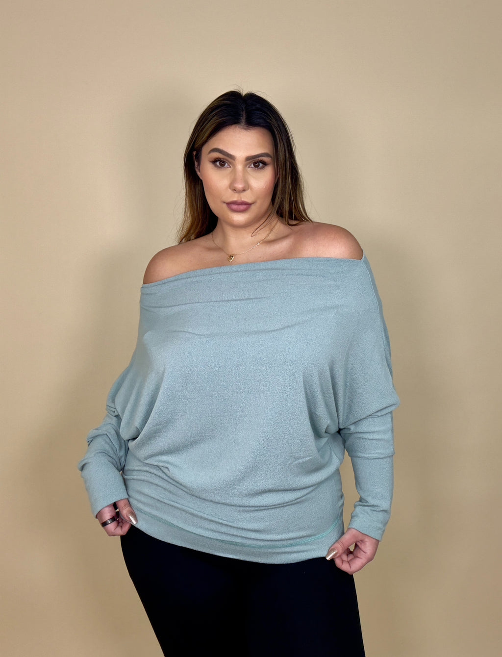 3-way sea foam Lightweight Sweater Top