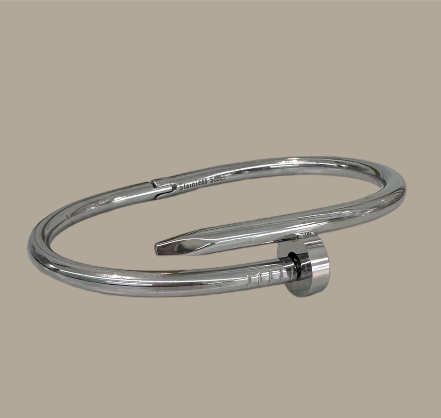 Stainless Steel Silver Nail Bracelet