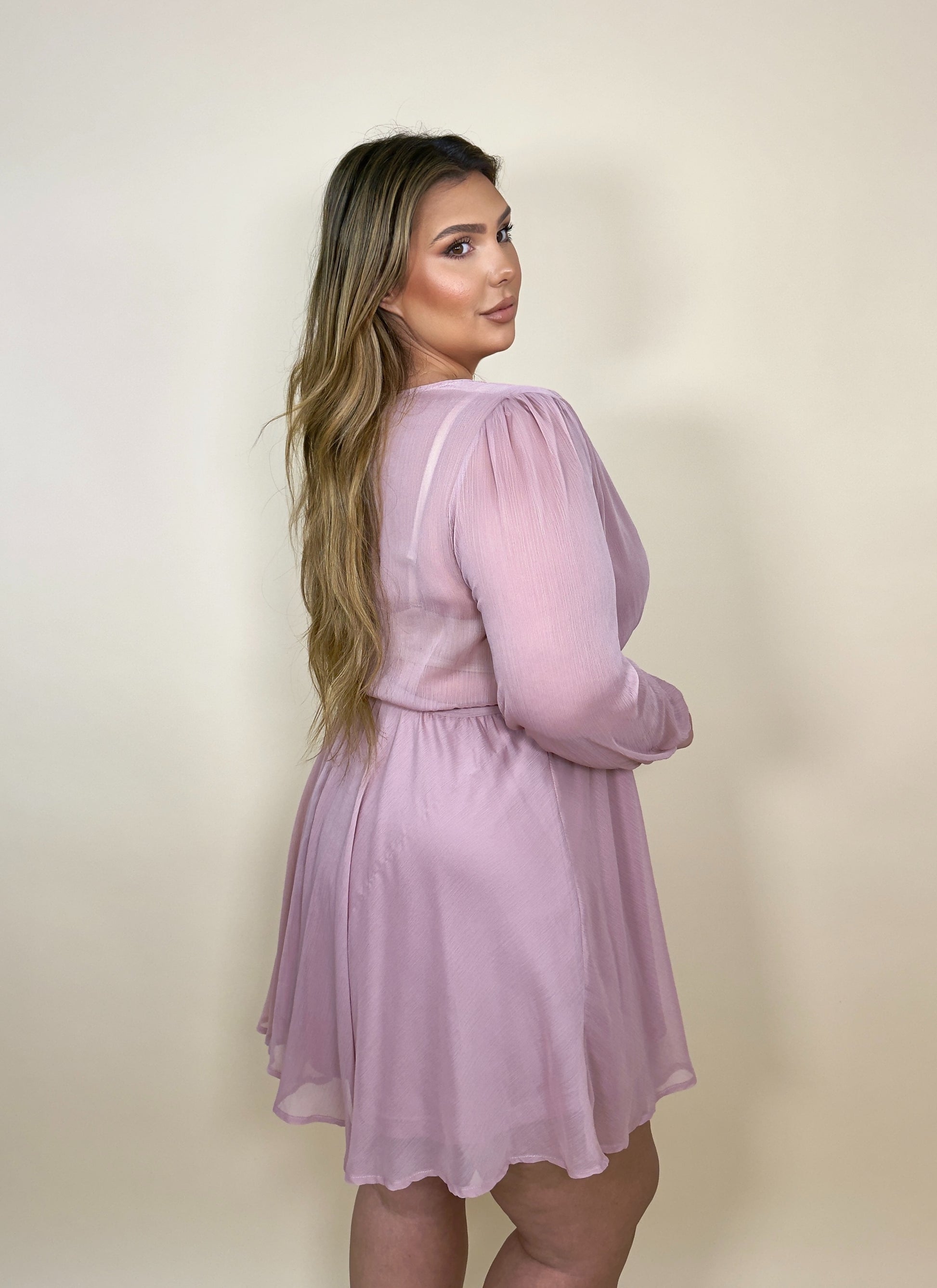 Sheer Sleeve Fit & Flare Dress (2 colors) Qurves Boutique Sheer Sleeve Fit & Flare Dress (2 colors) Qurves Boutique