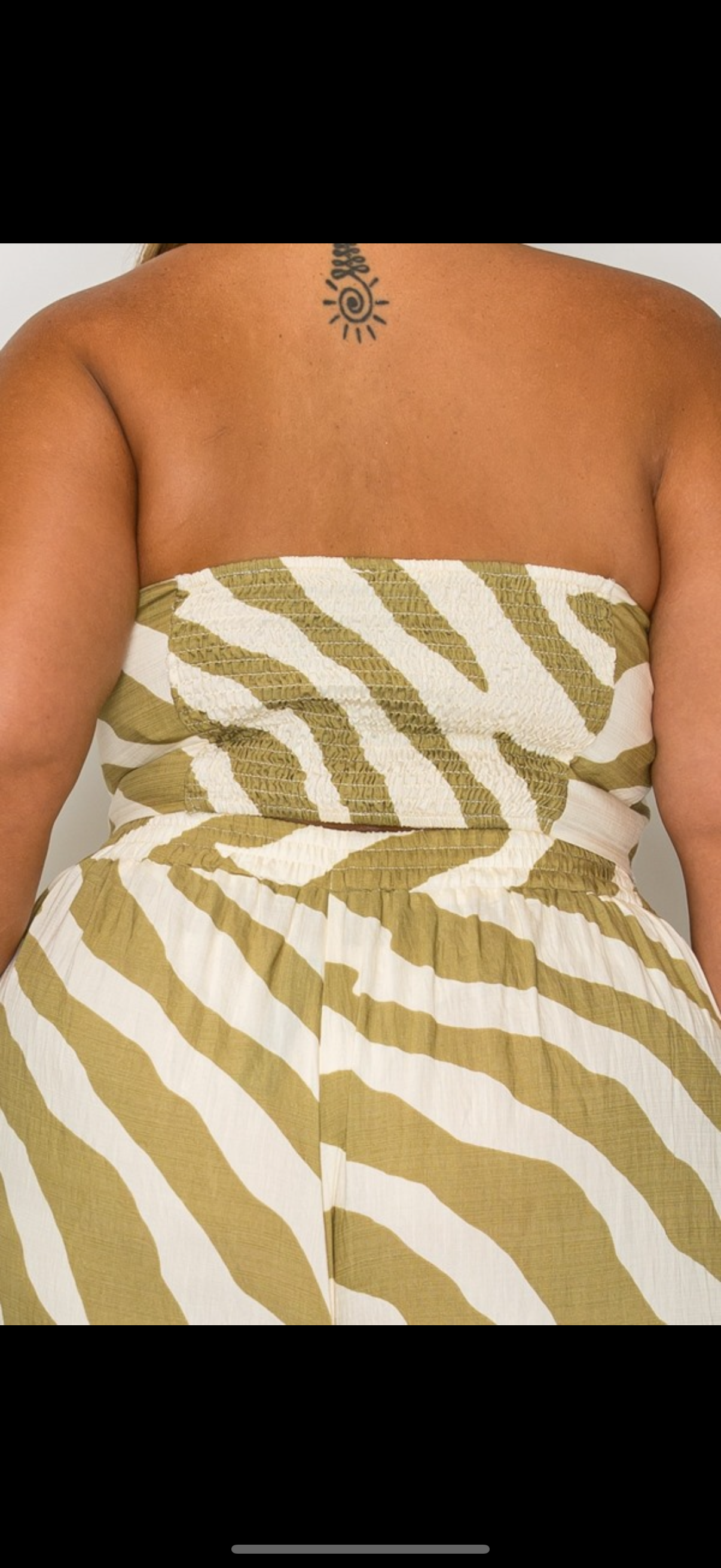 Green Patterned Pants Set