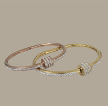 Load image into Gallery viewer, Diamond Studded Cylinder Bracelet (2 colors)
