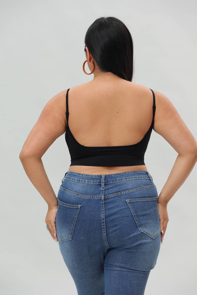 Stylish Plus Size Low Back Seamless Bralette