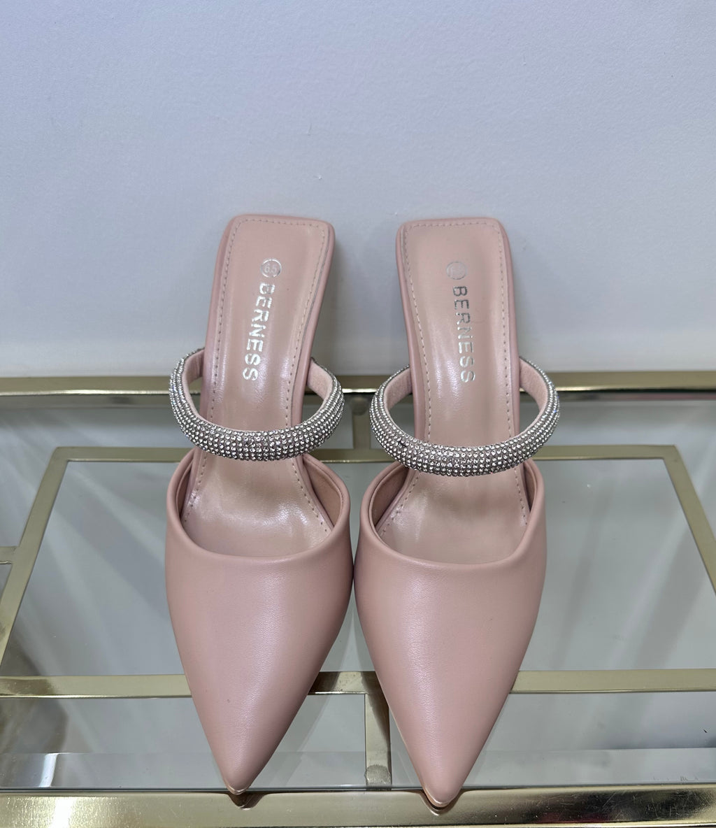 Bling Strap Pointed Heels (2 colors)