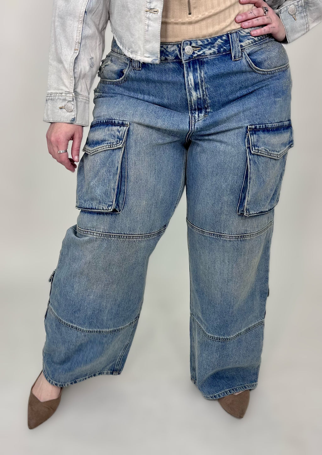 ‘Cello Wide Leg Cargo Jeans