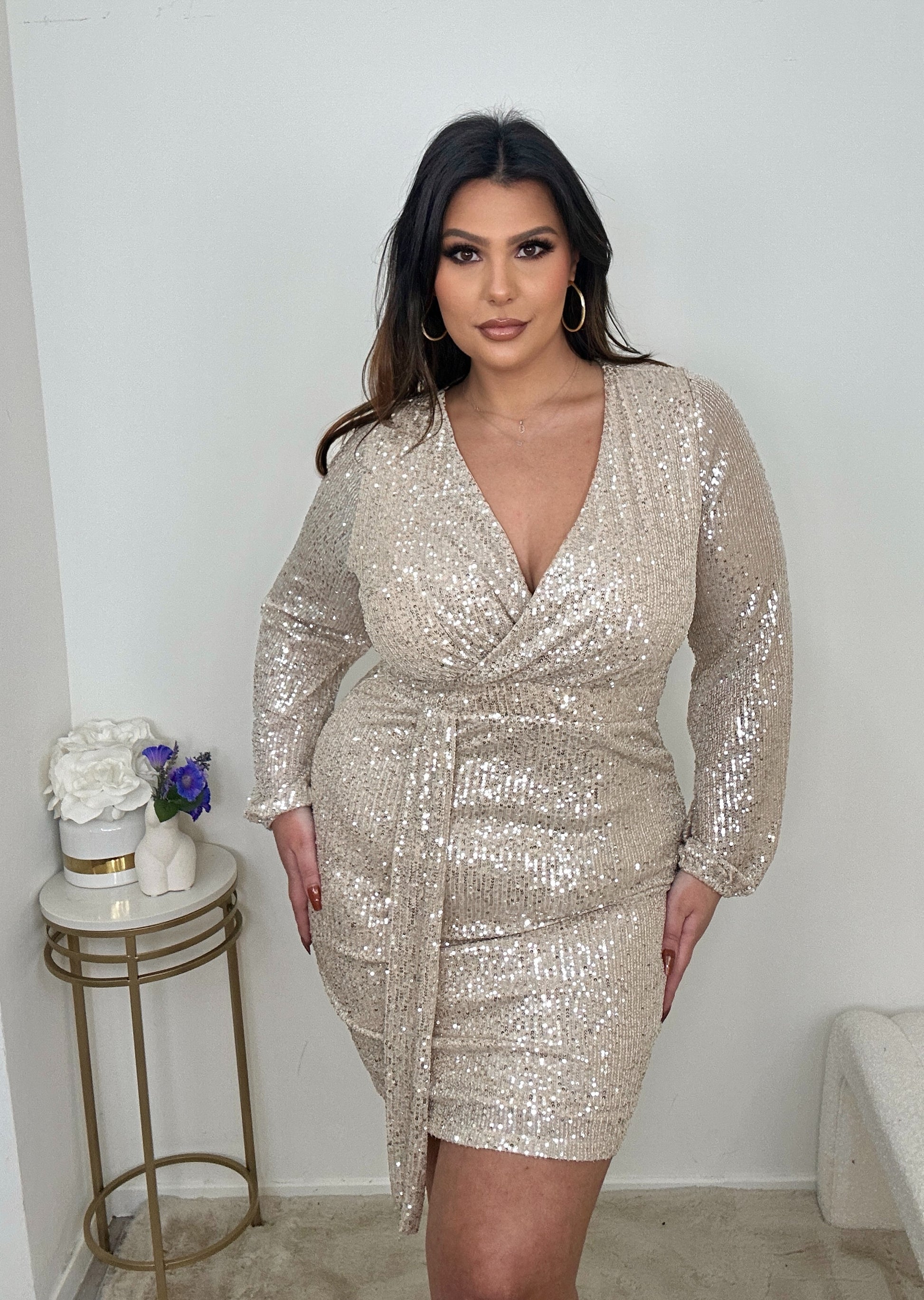 Sequin Holiday Dress (2 colors) Qurves Boutique Sequin Holiday Dress (2 colors) Qurves Boutique