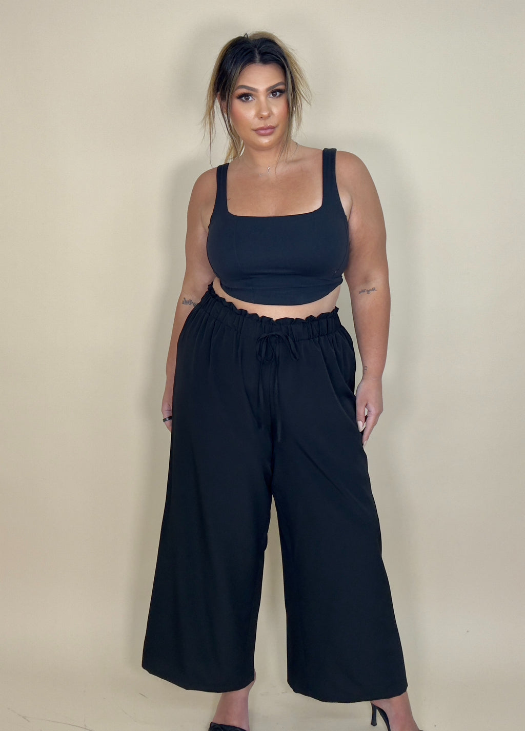 Baggy Wide Leg Bunched Pants