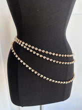 Load image into Gallery viewer, Rhinestone 3 Layer chain belt
