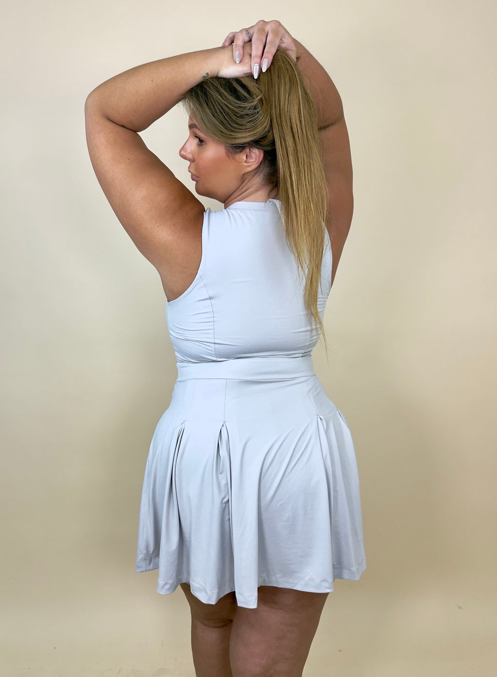 Stone Butter Activewear Dress w/Shorts Set