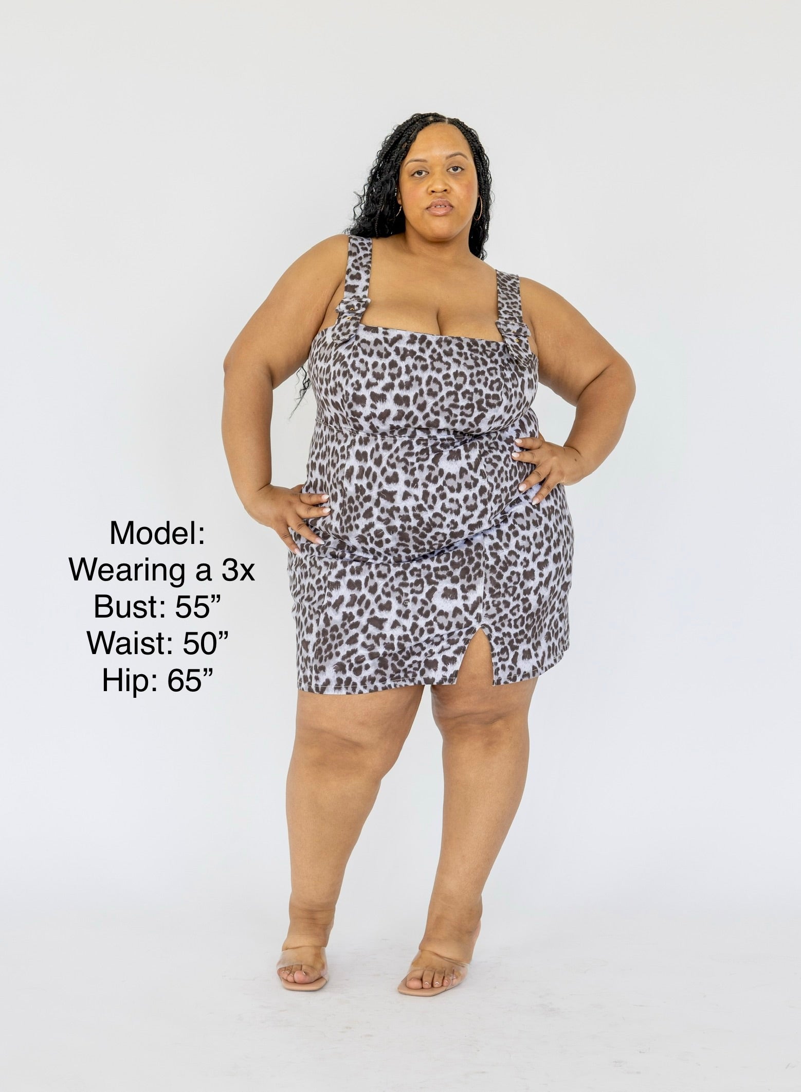 “Cecilia” Stretch Twill Leopard Dress