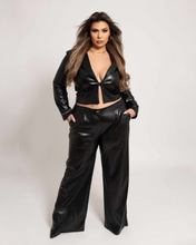 Load image into Gallery viewer, Pleather Blazer &amp; Pants Set
