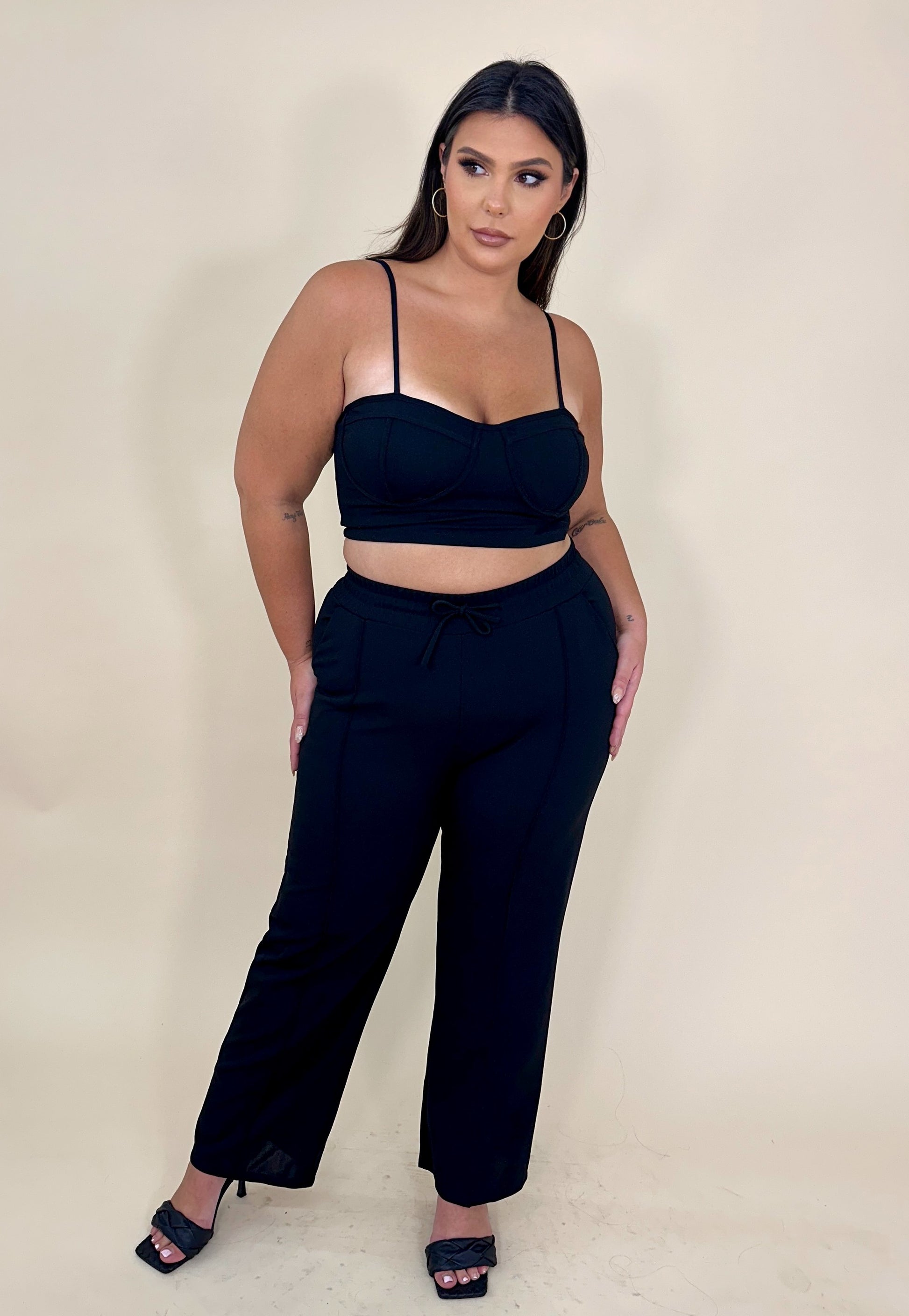 Cropped Tank & Pants Set (2 colors)