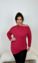 Load image into Gallery viewer, Red Off Shoulder Sweater Top
