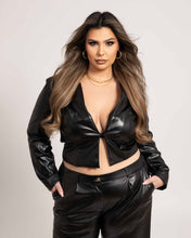 Load image into Gallery viewer, Pleather Blazer &amp; Pants Set
