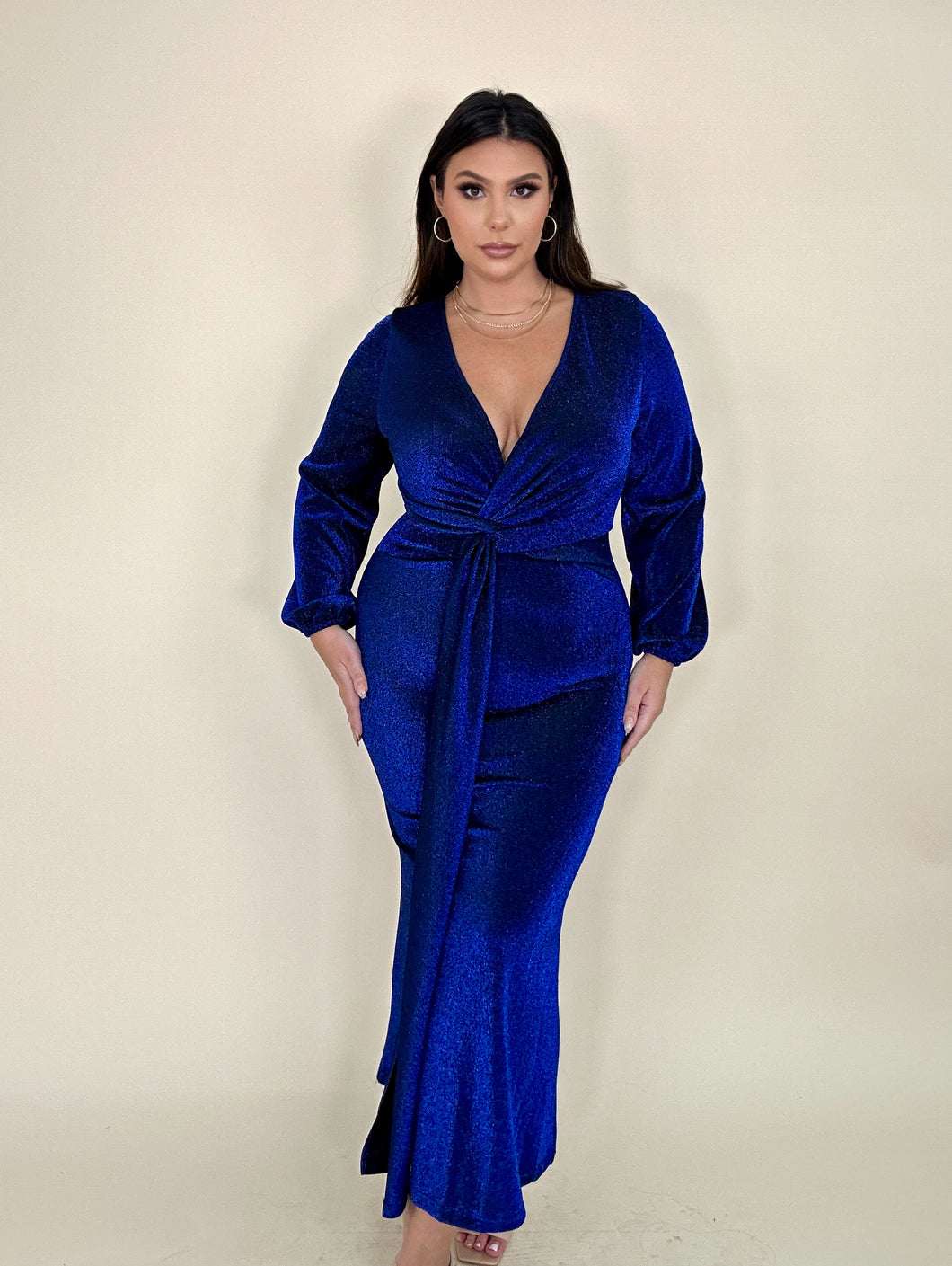 Shimmer Blue Evening Dress