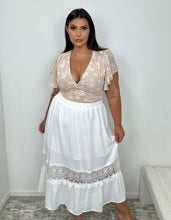 Load image into Gallery viewer, Flowy White Lace Maxi Skirt
