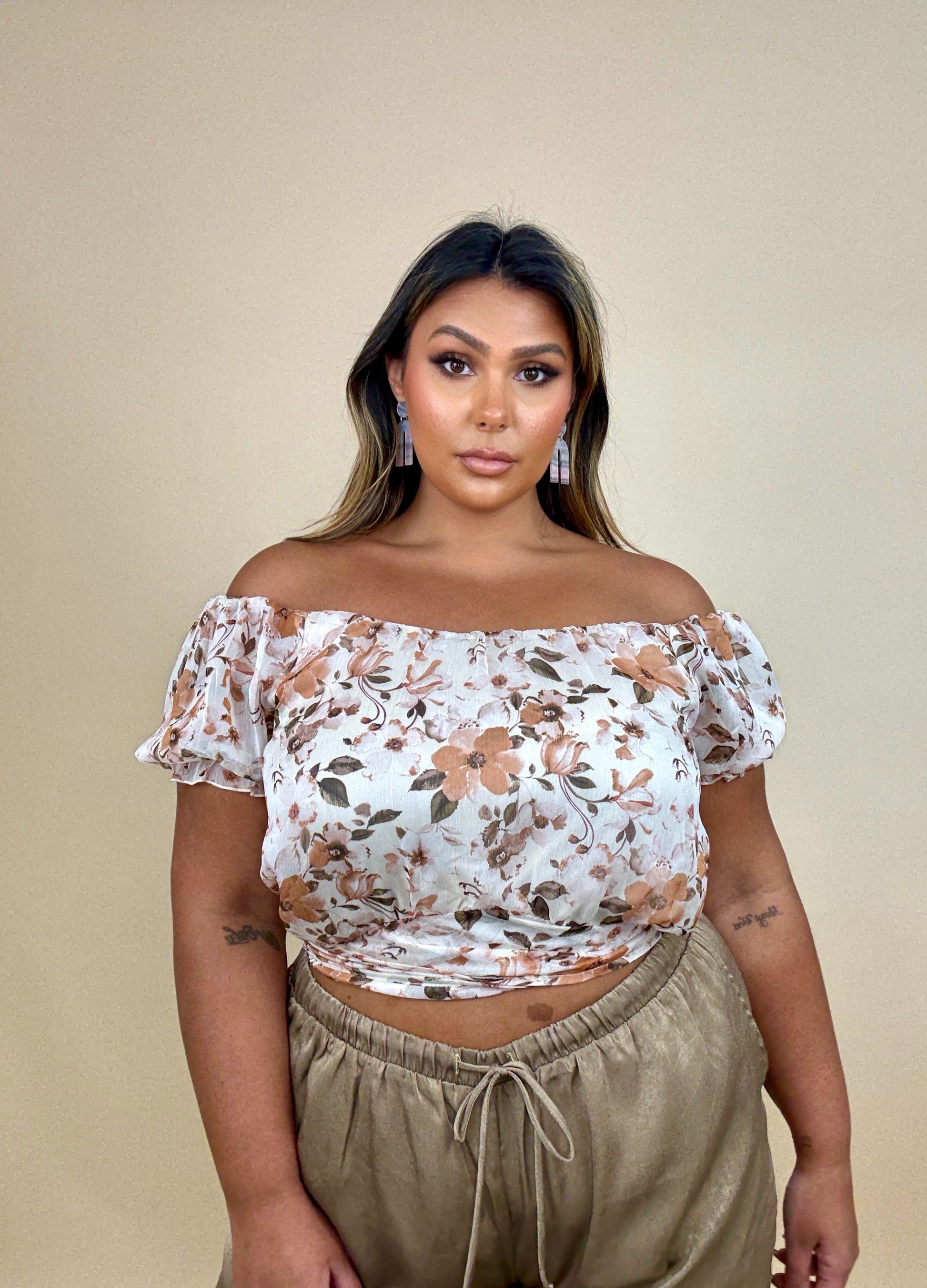 Semi Sheer Multi-Way Floral Wrap Top