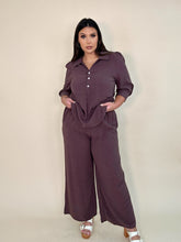 Load image into Gallery viewer, Cotton Button Top &amp; Flowy Pants Set
