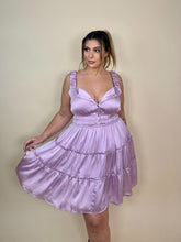 Load image into Gallery viewer, Silky Lilac Smocked &amp; Ruffled Dress
