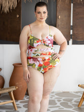 Load image into Gallery viewer, Multi Colored Floral Front Cut-Out One Piece Swimsuit
