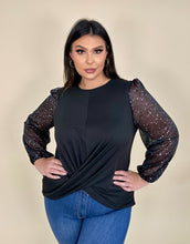 Load image into Gallery viewer, Sheer Shimmer Long Sleeve Top
