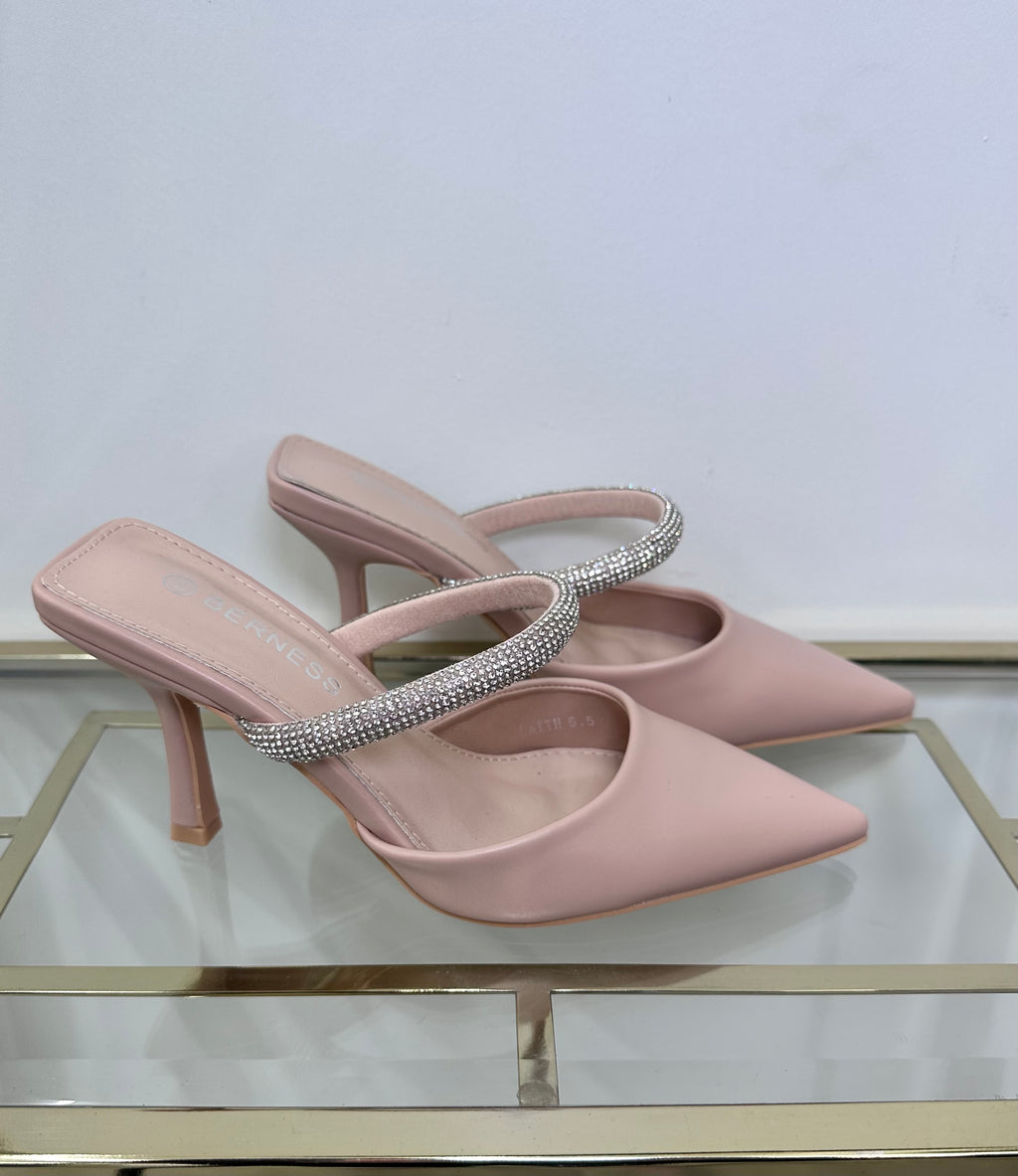 Bling Strap Pointed Heels (2 colors)
