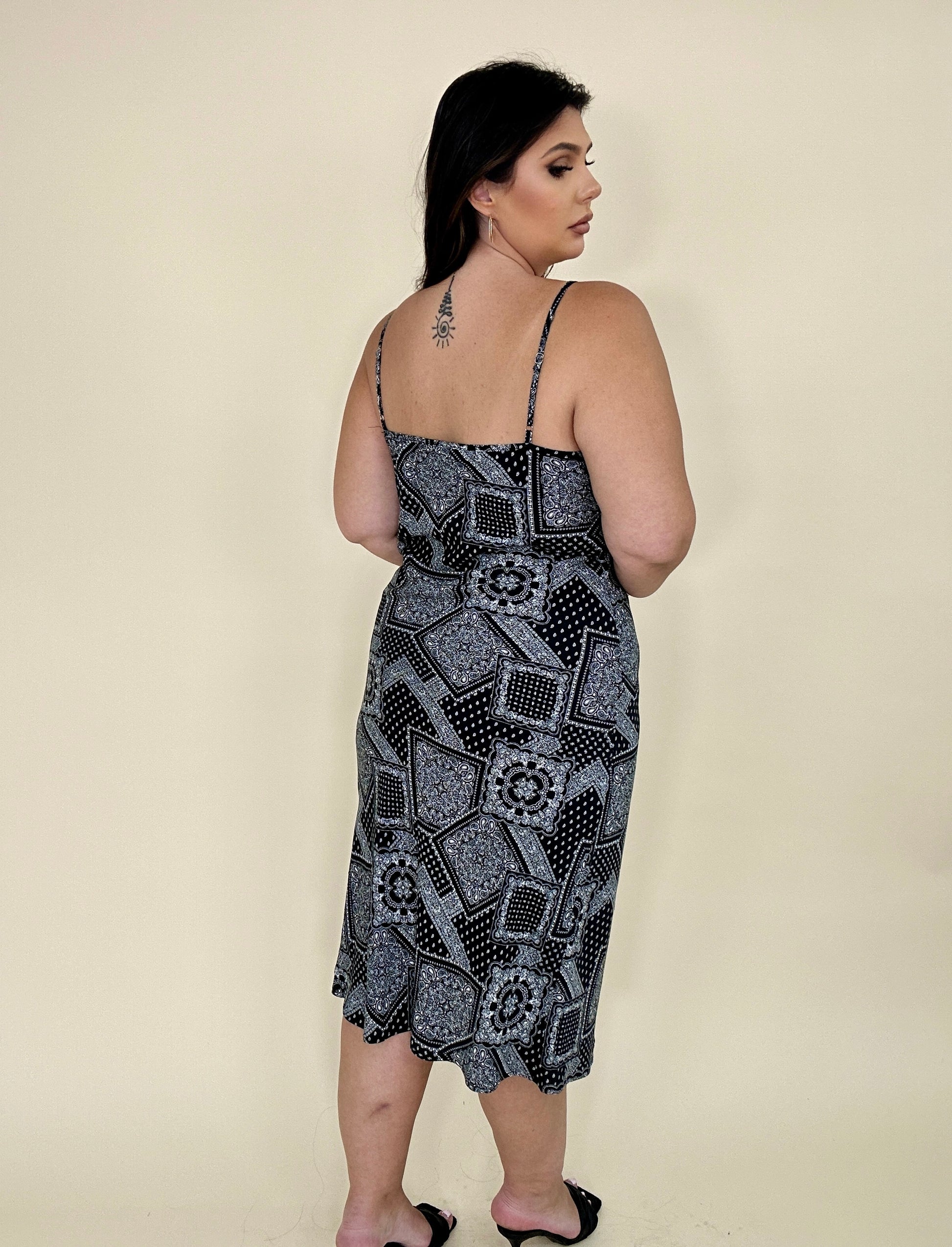 Bandana Print Slip Dress