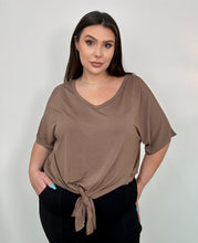 Load image into Gallery viewer, Brown Soft &amp; Lightweight Front Tie Top
