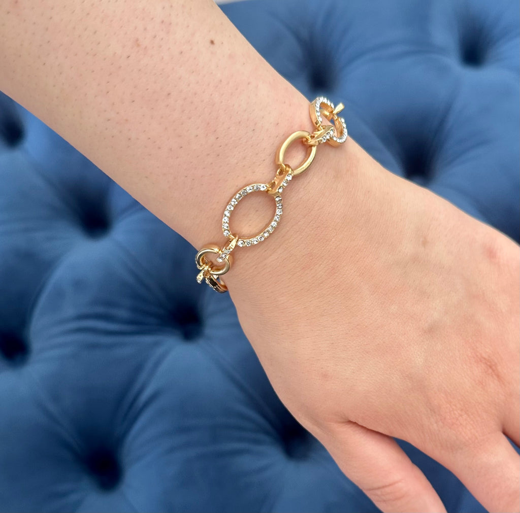 Gold Diamond Chain Link Bracelet