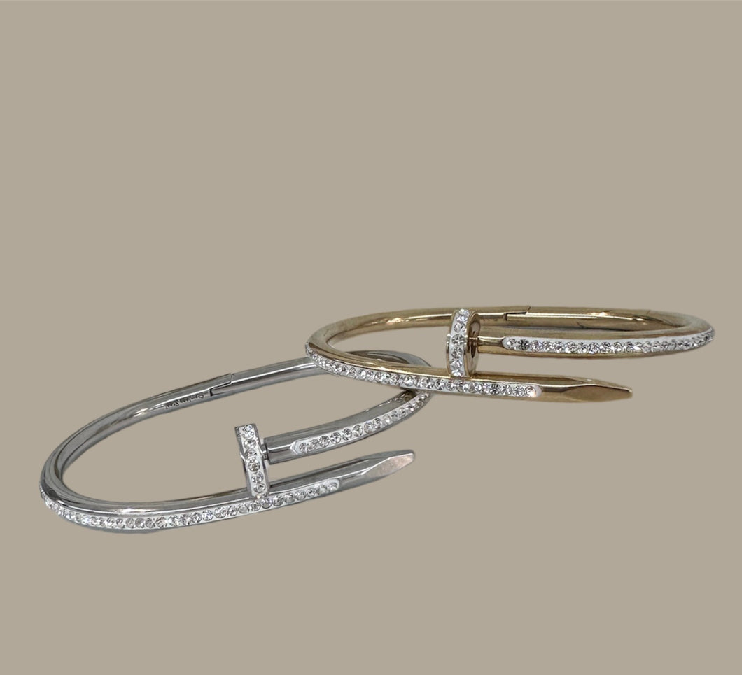 Diamond Studded Nail Bracelet (2 colors)