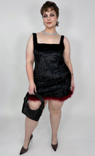 Load image into Gallery viewer, ‘Veronica’ Crushed Velvet Feather Dress
