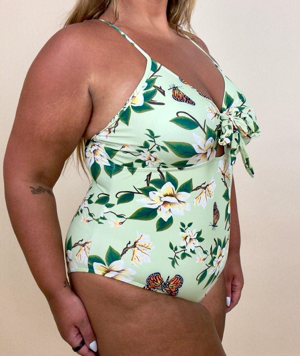 Green Butterfly one piece Swimsuit