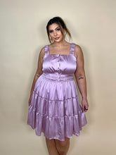 Load image into Gallery viewer, Silky Lilac Smocked &amp; Ruffled Dress
