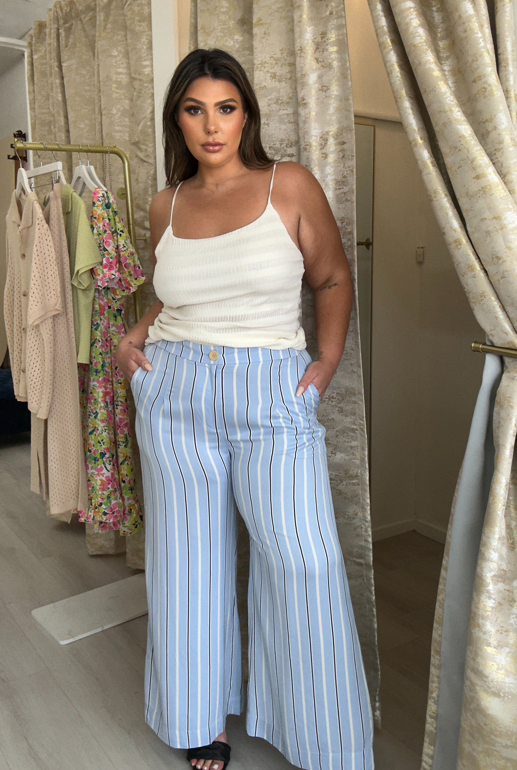 Baby Blue Stripped Pants
