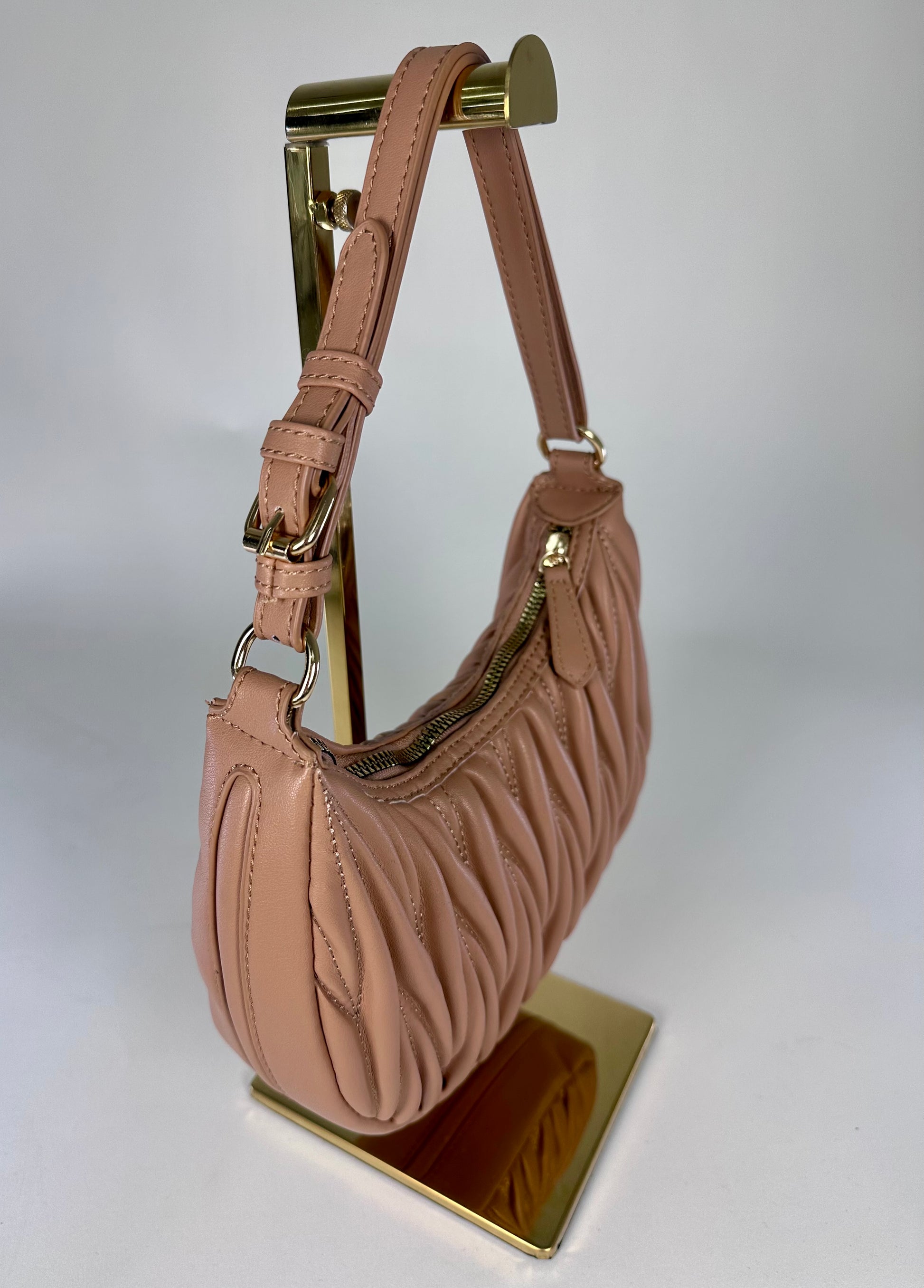 ‘Nikki’ Crescent Shaped Textured Bag (2 colors)