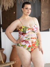 Load image into Gallery viewer, Multi Colored Floral Front Cut-Out One Piece Swimsuit
