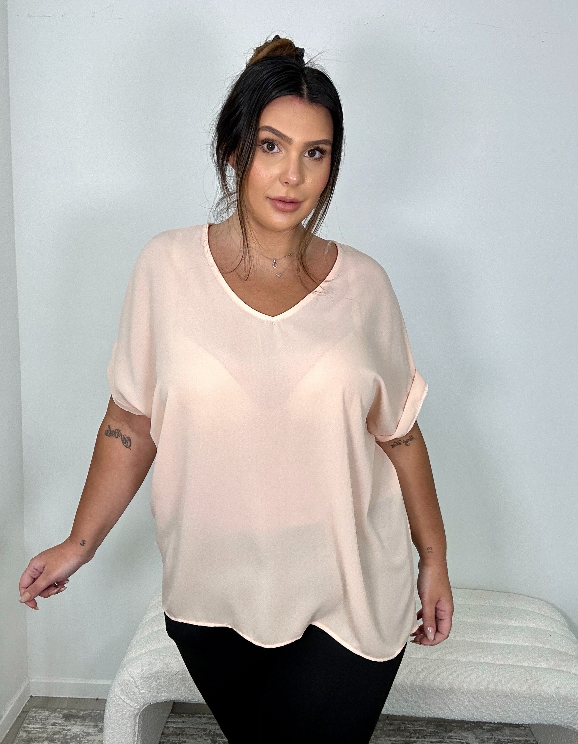 Sheer Salmon Baggy Top