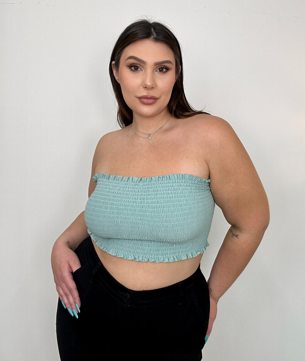 Stretchy Ruffled Tube Top (2 colors)